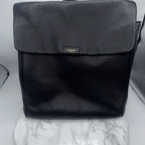 STORKSAK Black Leather St James Convertible Bag - Picture 3 of 10